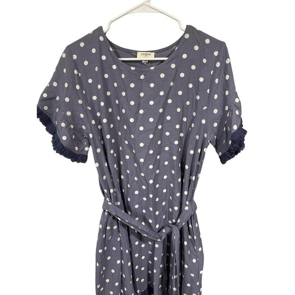 Umgee USA Polka Dot Short-Sleeve Tunic Dress With Belt & Ruffle Details - Picture 2 of 8